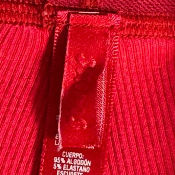 SKIMS Red Cotton Rib Knit High Rise‎ Leggings Sz S - Picture 5 of 7